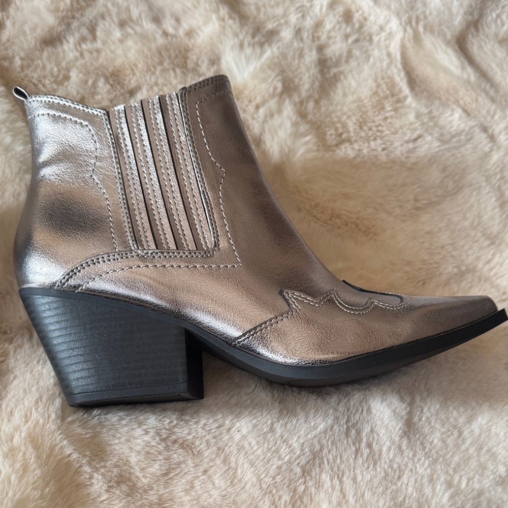 Indigo Metallic Ankle Boots